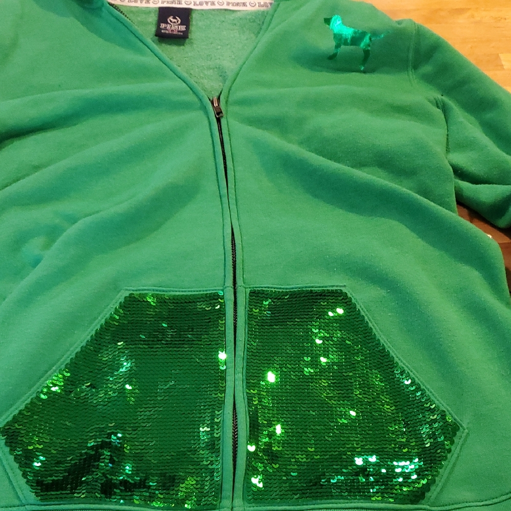 Pink  sequin hoodie